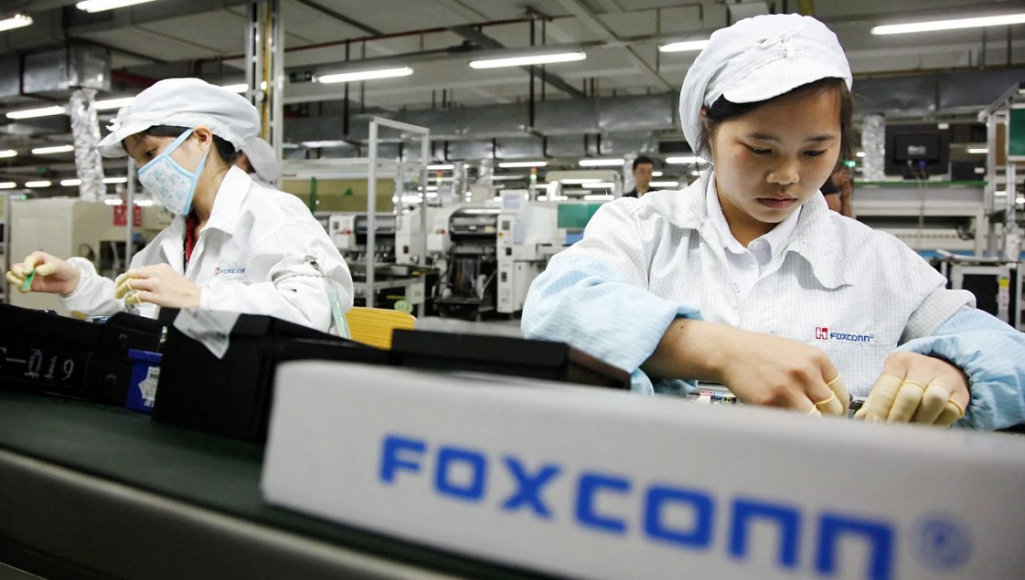 Workers at a Foxconn facility in Vietnam