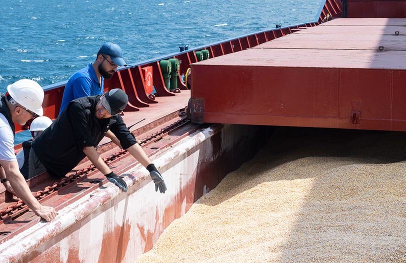 A grain shipment leaving Ukraine